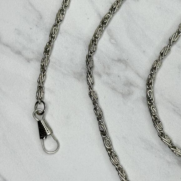 Silver Tone Skinny Swirly Chain Link Purse Handbag Bag Replacement Strap - Picture 2 of 11